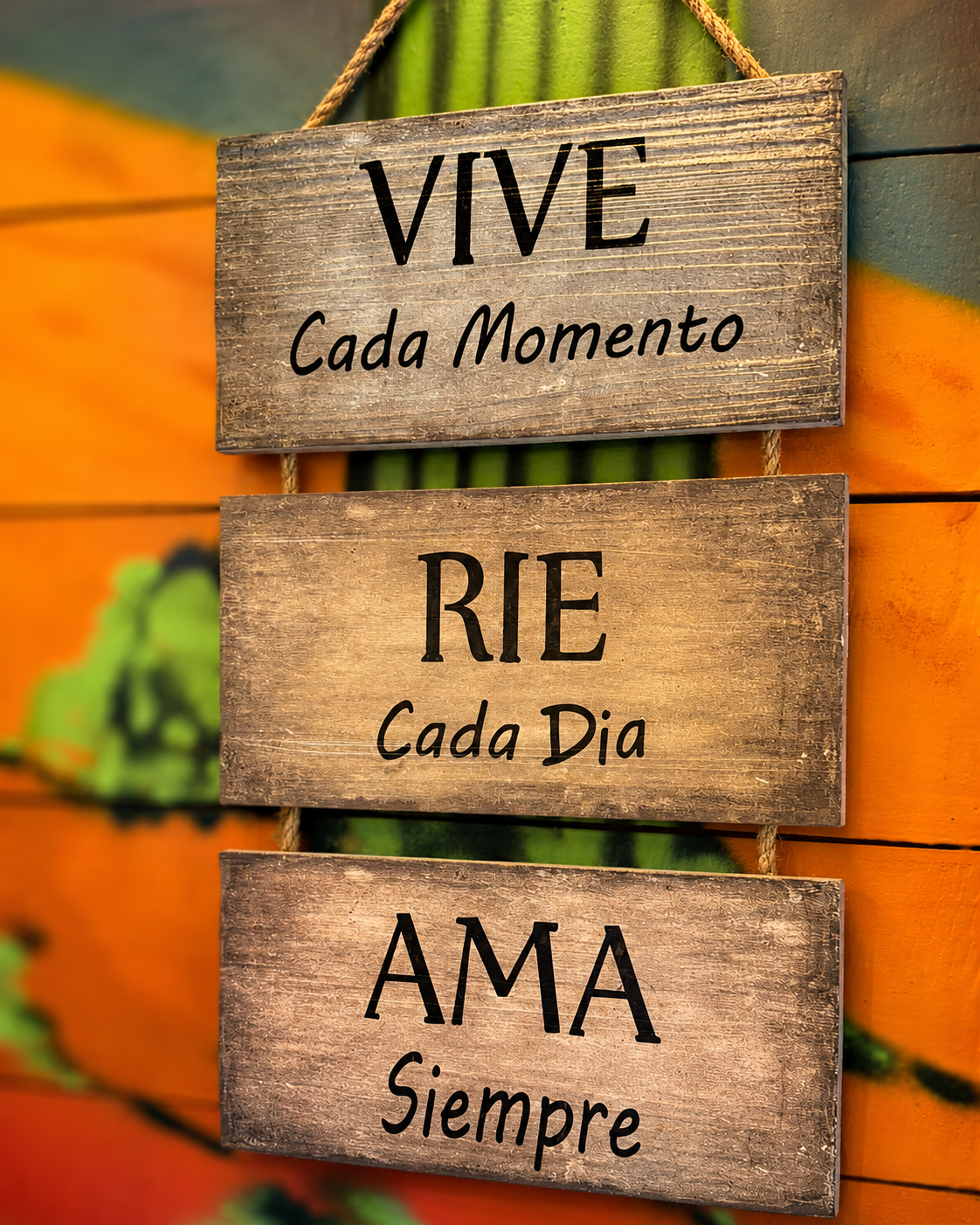 Decoración cantina: Vive cada momento, Ríe cada día, Ama siempre